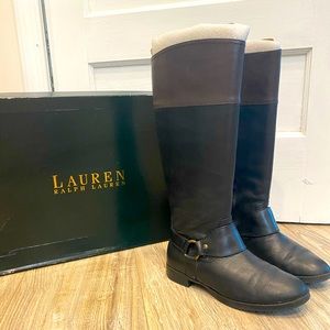 Sulita black/brown Ralph Lauren leather boots